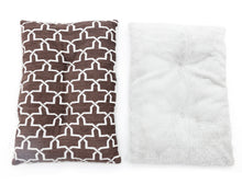 Load image into Gallery viewer, Chenille Abstract Pattern &amp; Soft Faux Fur Pillow Bed 14&quot; x 21&quot; (3 Colours)