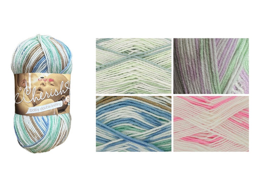 King Cole Cherish DK Low Pill Acrylic Baby Yarn 100g Ball (4 Colours)