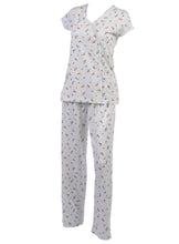 Load image into Gallery viewer, Ladies Combed Cotton Cherries &amp; Flowers Pyjamas Medium