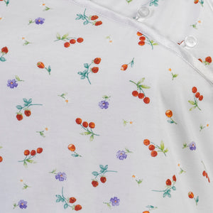 Ladies Combed Cotton Cherries & Flowers Shortie Pyjamas (S - XL)