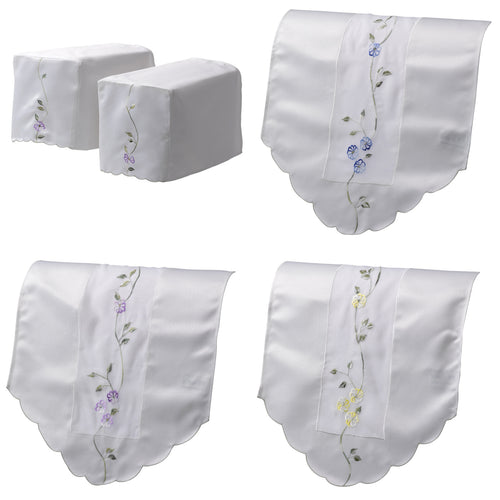 Clematis Square Arm Caps & Chairback (3 Colours)