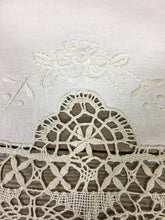 Load image into Gallery viewer, Vintage Cluny Lace Oval Ecru Traycloth 12" x 18"