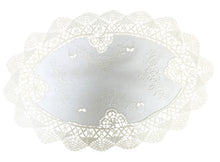 Load image into Gallery viewer, Vintage Cluny Lace Oval Ecru Traycloth 12" x 18"