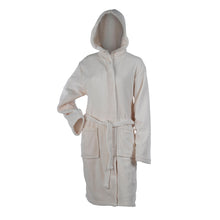 Load image into Gallery viewer, Womens Hooded Fleece Dressing Gown Soft Fluffy Bath Robe with Pockets (Cream/Medium)