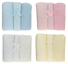 Load image into Gallery viewer, 3 Piece Cot Bed Starter Set - Blankets &amp; Fitted Sheet (Various Colours)