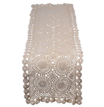 Load image into Gallery viewer, Traditional Floral Cotton Crochet Table Runner 12&quot; x 45&quot; (Ecru or White)