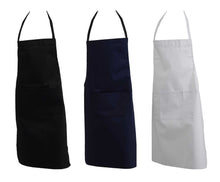 Load image into Gallery viewer, 100% Cotton Full Length Bib Aprons - With Pocket (Various Colours &amp; Quantities)