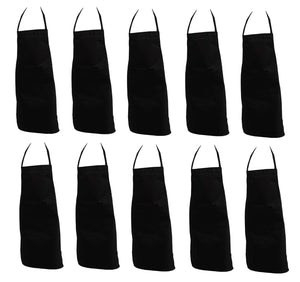 100% Cotton Full Length Bib Aprons - With Pocket (Various Colours & Quantities)