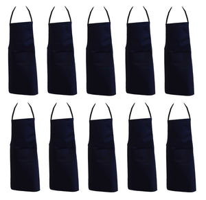 100% Cotton Full Length Bib Aprons - With Pocket (Various Colours & Quantities)