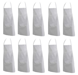 100% Cotton Full Length Bib Aprons - With Pocket (Various Colours & Quantities)