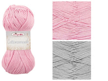 Load image into Gallery viewer, King Cole Cottonsmooth DK 100% Mercerised Cotton Yarn 100g (2 Colours)