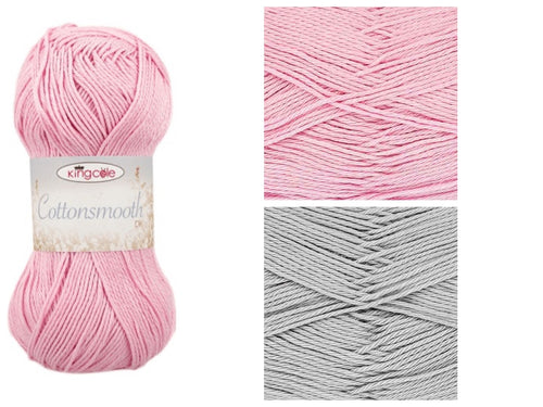 King Cole Cottonsmooth DK 100% Mercerised Cotton Yarn 100g (2 Colours)