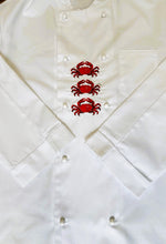 Load image into Gallery viewer, Embroidered Crab Design Chefs Jacket Small 36” (Seconds)