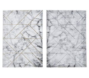 Think Rugs Craft Marble Effect & Metallic Lines Rug (2 Colours)
