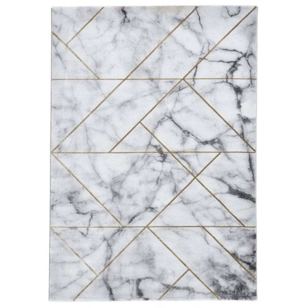Think Rugs Craft Marble Effect & Metallic Lines Rug (2 Colours)