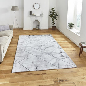 Think Rugs Craft Marble Effect & Metallic Lines Rug (2 Colours)