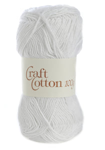 James Brett Craft Cotton Yarn 10 x 100g Balls (Cream Ecru or White)