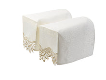 Load image into Gallery viewer, Decorative Macrame Arm Caps or Chair Backs with Floral Trim (Cream or White)