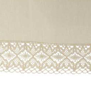 Cotton Arm Caps & Chair Backs Set with Lace Trim (Cream)