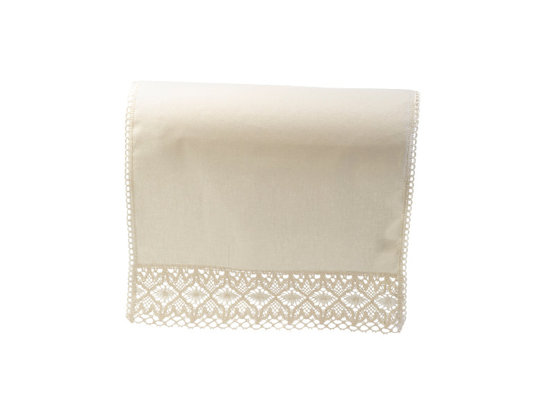 Cream 100% Cotton Decorative Chair Backs with Lace Trim