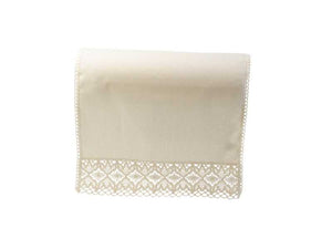 100% Cotton Decorative Arm Caps & Chair Backs with Lace Trim (Cream)