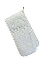Load image into Gallery viewer, Double Oven Glove Plain Quilted Cotton Pot Holder (Black or Cream)