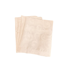 Pack of 4 Napkins Jacquard 18" x 18" (Cream or White)