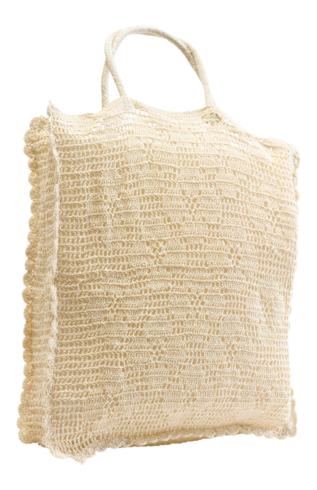 100% Cotton Crochet Bag for Shopping or Beach - 30cm x 35cm (Natural or White)