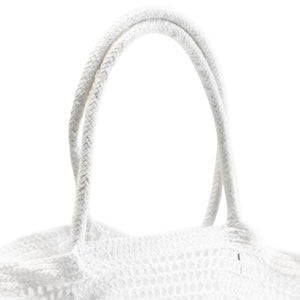 100% Cotton Crochet Bag for Shopping or Beach - 30cm x 35cm (Natural or White)