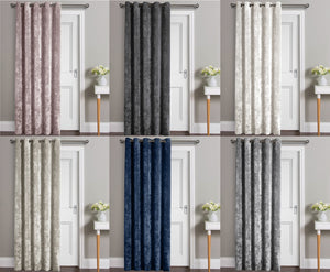 Crushed Velvet Eyelet Door Curtain - 46" x 84" (6 Colours)