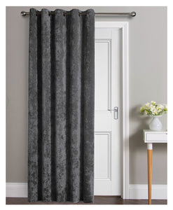 Crushed Velvet Eyelet Door Curtain - 46" x 84" (6 Colours)