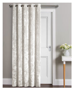 Crushed Velvet Eyelet Door Curtain - 46" x 84" (6 Colours)