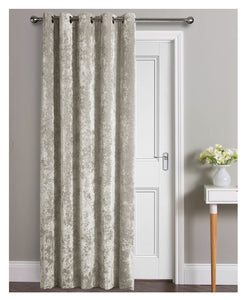 Crushed Velvet Eyelet Door Curtain - 46" x 84" (6 Colours)