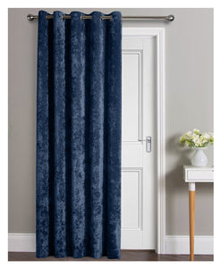 Crushed Velvet Eyelet Door Curtain - 46" x 84" (6 Colours)