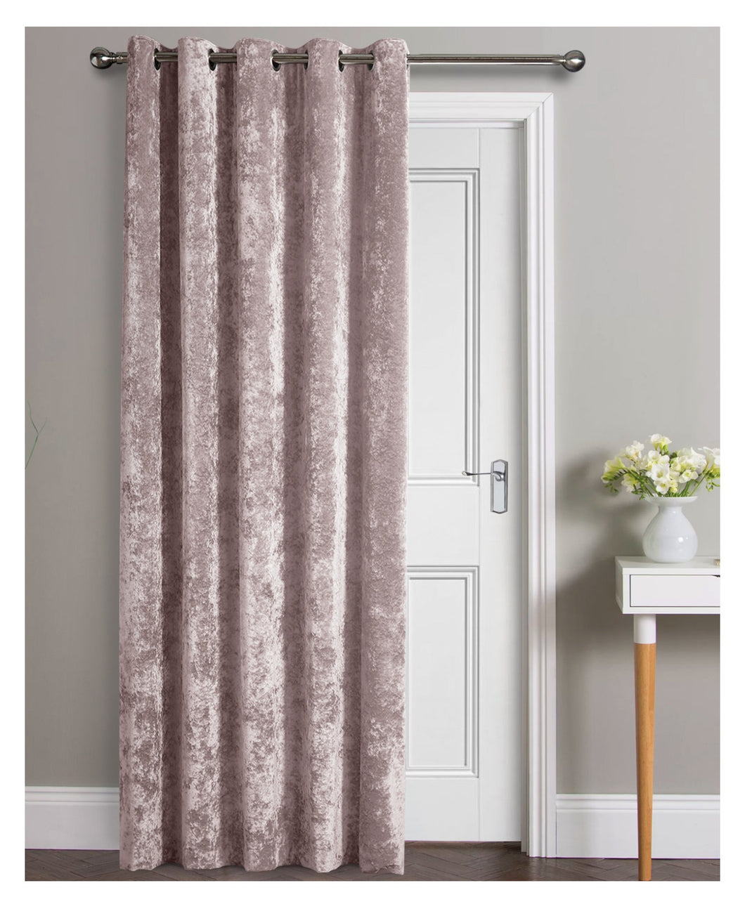 Crushed Velvet Eyelet Door Curtain - 46
