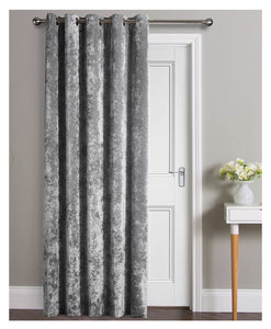 Crushed Velvet Eyelet Door Curtain - 46" x 84" (6 Colours)