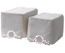 Load image into Gallery viewer, Embroidered Cut Out Flower Square Arm Caps (3 Colours)