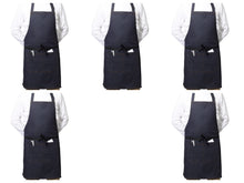 Load image into Gallery viewer, Blue Denim 100% Cotton Bib Apron With Split Pocket 27&quot; x 31&quot; (Pack of 1 or 5)