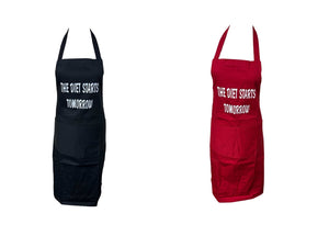 Novelty “Diet starts tomorrow” Bib Apron (2 Colours)