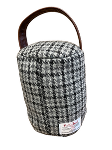Harris Tweed 100% Pure New Wool Doorstop Cover with Leather Handle