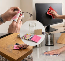 Load image into Gallery viewer, Washable Multipurpose Cotton &amp; Fleece Glasses Cleaning Cloths (Mixed Pack of 5 or 10)