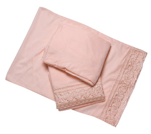 Embroidered Sheet Set - Fitted, Flat & Pillow Case (3 Colours)