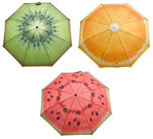 Fallen Fruits Folding Compact Fruit Design Umbrella - 98cm Diameter (3 Designs)