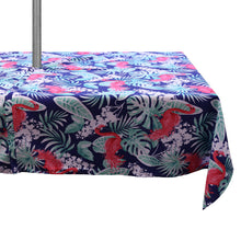 Load image into Gallery viewer, Flamingo Tablecloth with Zip &amp; Parasol Hole (60" Round)