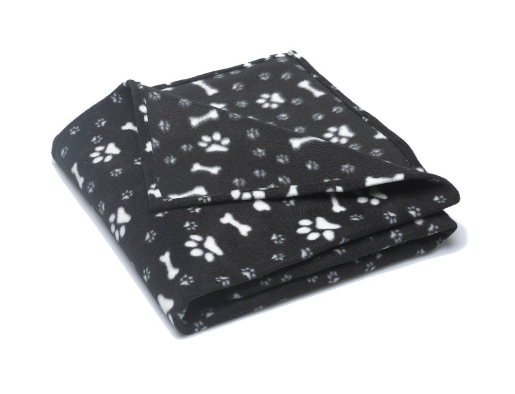 Soft Fleece Bone & Paw Print Dog Blanket (2 Colours)