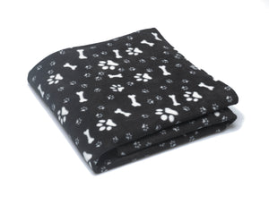 Soft Fleece Bone & Paw Print Dog Blanket (2 Colours)