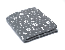 Load image into Gallery viewer, Soft Fleece Bone &amp; Paw Print Dog Blanket (2 Colours)