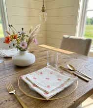 Load image into Gallery viewer, White Floral Cotton Shabby-Chic Napkins 14” x 14”