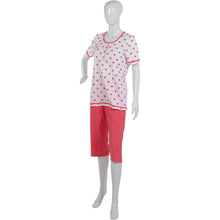 Load image into Gallery viewer, Ladies 100% Cotton Flower &amp; Polka Dot Pyjamas S - XL (Aqua or Red)
