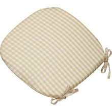 Load image into Gallery viewer, Gingham Check Tie On Round Seat Cushion (Various Colours)